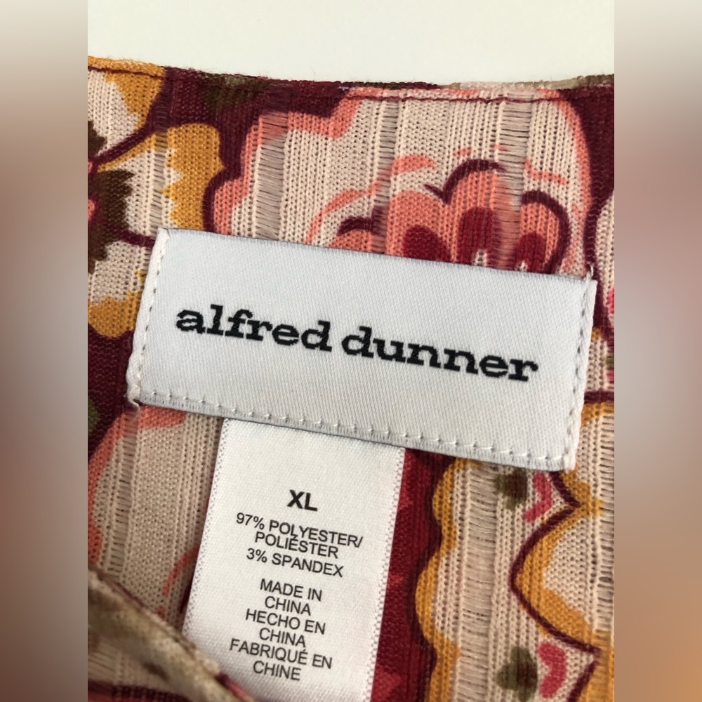ALFRED DUNNER FLORAL TOPS MULBERRY STREET PLUS SIZE 3X RHINESTONES CREW NECK - Picture 10 of 11